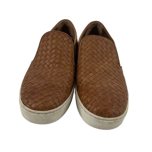 Peter Nappi Leather Sneakers Brown Basket Weave Leather Vibram Sole Size 38 US 8 - Picture 4 of 12